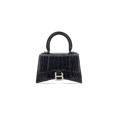 BALENCIAGA WOMEN'S HOURGLASS HANDBAG XS IN BLACK 5928331LR6Y1000 (18.8*13*7.9cm)